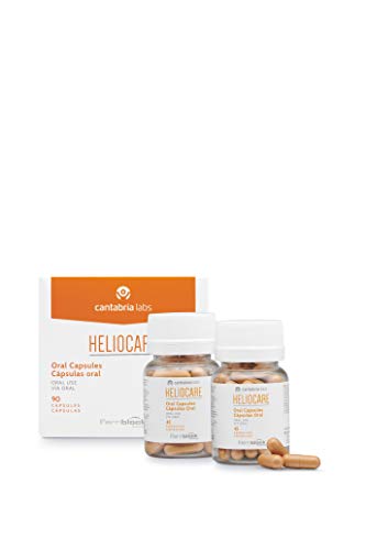 Heliocare Oral Cápsulas - Fotoprotección desde el Interior, Aumenta la Resistencia de la Piel al Sol, Acelera un Bronceado Natural y Homogéneo, 90 cápsulas