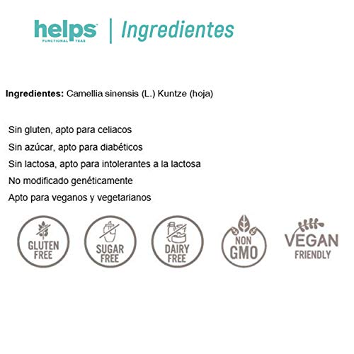 HELPS INFUSIONES - Té Verde A Granel 100% Natural. Infusión Diurética, Antioxidante, Quemagrasas. Bolsa A Granel De 100 Gramos.