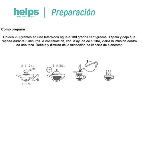 HELPS INFUSIONES - Té Verde A Granel 100% Natural. Infusión Diurética, Antioxidante, Quemagrasas. Bolsa A Granel De 100 Gramos.