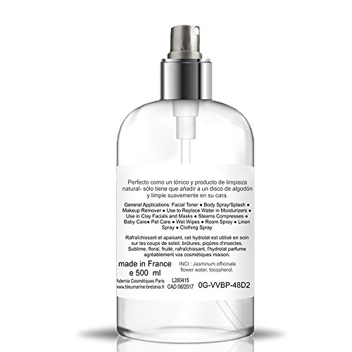 Hidrolato de Jazmín 500ml spray ● Agua Floral ● Tónico 100% Natural ● Hidratante Piel Sensible ● Calmante Piel Iritada ● Antiedad Piel Madura ● Refrescante para Cuerpo, el Aire o Perfume para el pelo