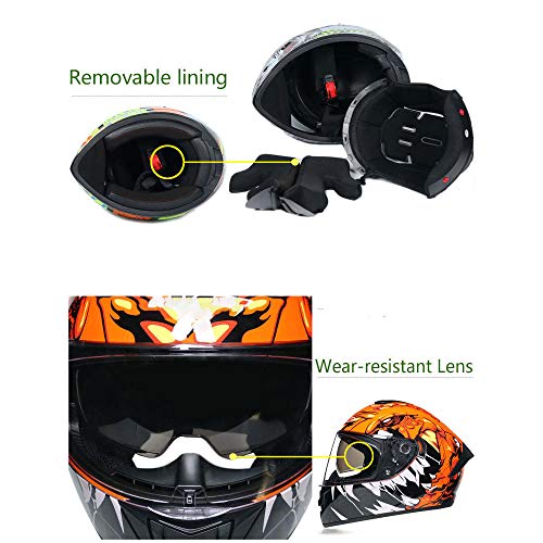 HNLong Casco todoterreno casco completo para motos de hombre-Blue bar_S (55-56cm)