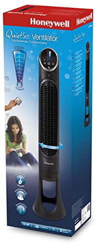 Honeywell HYF290E 4 Ventilador Torre Quietset Potente, Ultrasincioso con Mando A Distancia, Negro, Talla Única