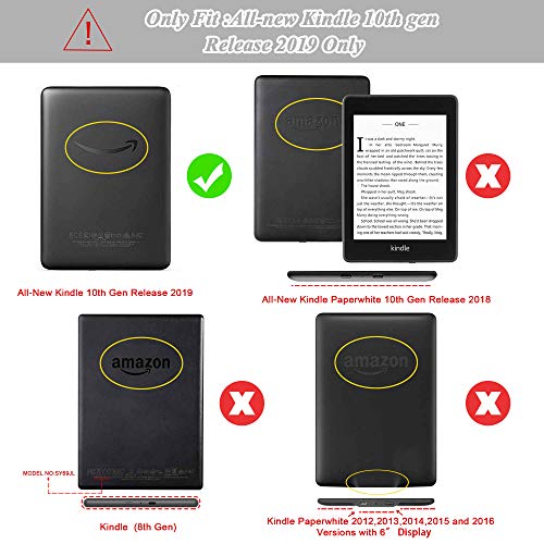 HoYiXi Funda para Nuevo Kindle 2019 Kindle Estuche 2019 Funda de Cuero Delgada con Auto Sueño/Estela Funcion Pintado Cover para Amazon de Kindle (10th Generation 2019 Release) - Flor del Ciruelo