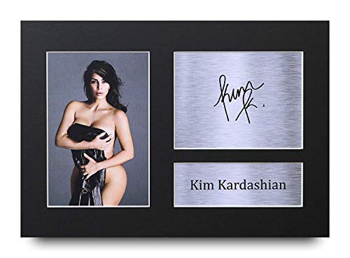 HWC Trading Kim Kardashian A4 Sin Marco Regalo De Visualización De Fotos De Impresión De Imagen Impresa Autógrafo Firmado por Ventiladores De Programa De TV