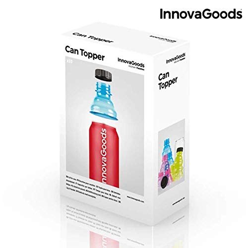 InnovaGoods Pack de Tapones para Latas, PE, Azul, 6x6x5 cm, 10 Unidades