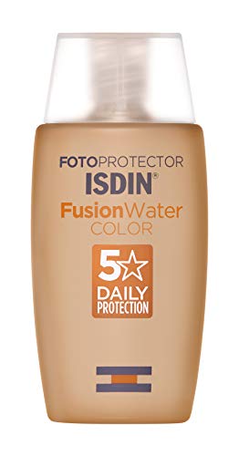 Isdin Fotoprotector Fusion Water COLOR SPF 50 - Protector solar facial de fase acuosa con color para uso diario, Cobertura natural, 50 ml