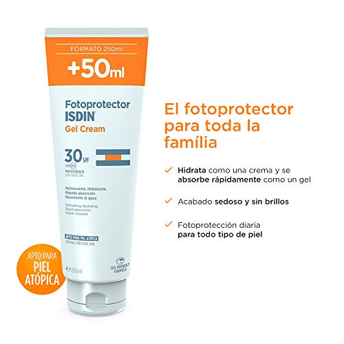 ISDIN Gel Cream Crema Solar Corporal Refrescante E Hidratante (SPF 30) - 250 ml.