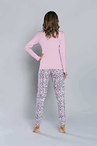 Italian Fashion Pijama de Mujer Conjunto de Dos Piezas Ropa de Dormir Rosa