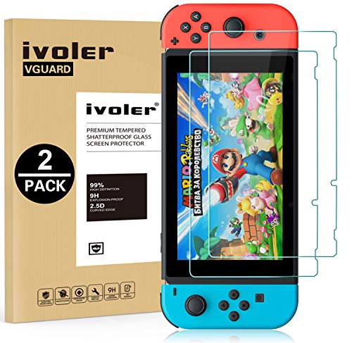 ivoler [2 Unidades] Protector de Pantalla para Nintendo Switch, Cristal Vidrio Templado Premium