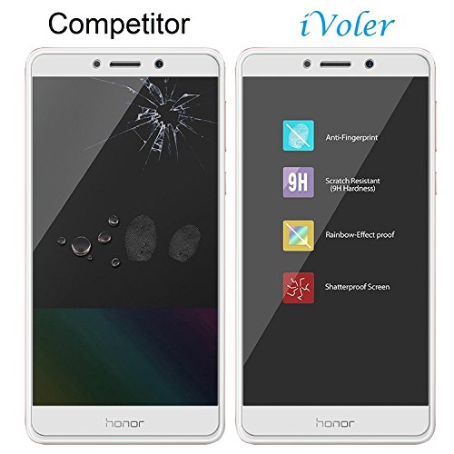 ivoler [3 Unidades] Protector de Pantalla para Huawei Honor 6X, Cristal Vidrio Templado Premium