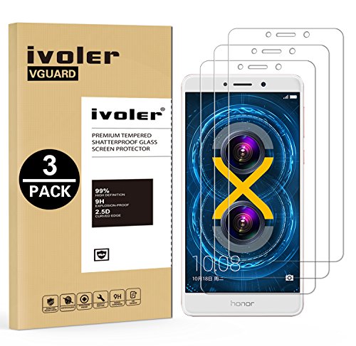 ivoler [3 Unidades] Protector de Pantalla para Huawei Honor 6X, Cristal Vidrio Templado Premium