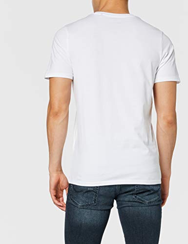 Jack & Jones Jjecorp Logo tee SS Crew Neck Noos Camiseta, Blanco (White Detail: Slim Fit), Medium para Hombre