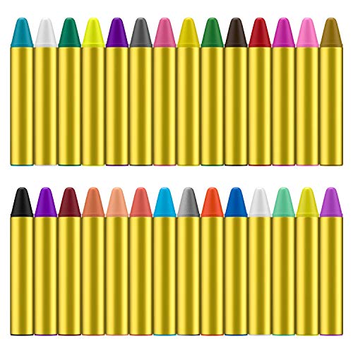 JamBer Pinturas Cara para Niños No Tóxico Pinturas Facial,28 Colores crayones de Pintura Carnaval Halloween, Fiestas, Semana Santa.Cosplay,Fiestas Temáticas - Regalo de Los Niños