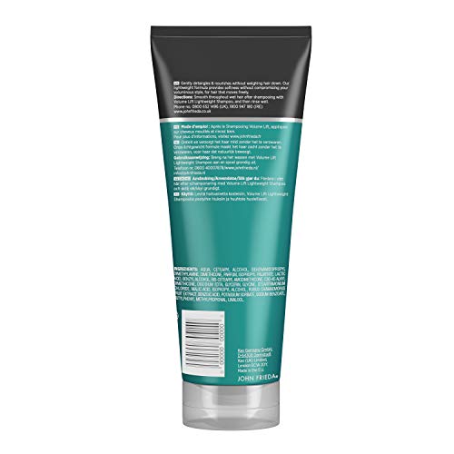 John Frieda Acondicionador Volumen 7 Días 250ml | Pelo Fino y Encrespado | Antiencrespamiento | Solido