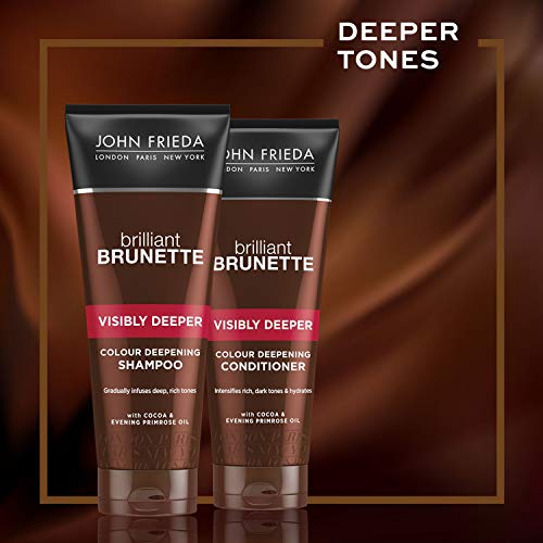 John Frieda Champú Intensificador de Color Brilliant Brunette 250ml, Pelo Castaño y Moreno, Tonos Oscuros (2533500)