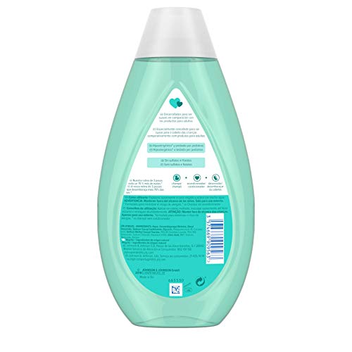 Johnson's Baby Champú No Más Tirones para Niños, Deja el Cabello Suave, Liso y Fácil de Peinar - 3 x 500 ml