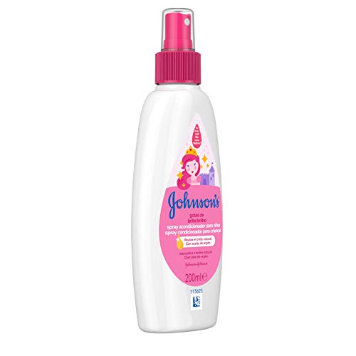 Johnson's Gotas de Brillo Acondicionador en Spray para niños, cabellos más brillantes, suaves y sedosos - 3 x 200 ml