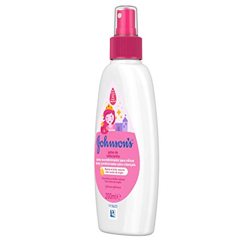 Johnson's Gotas de Brillo Acondicionador en Spray para niños, cabellos más brillantes, suaves y sedosos - 3 x 200 ml