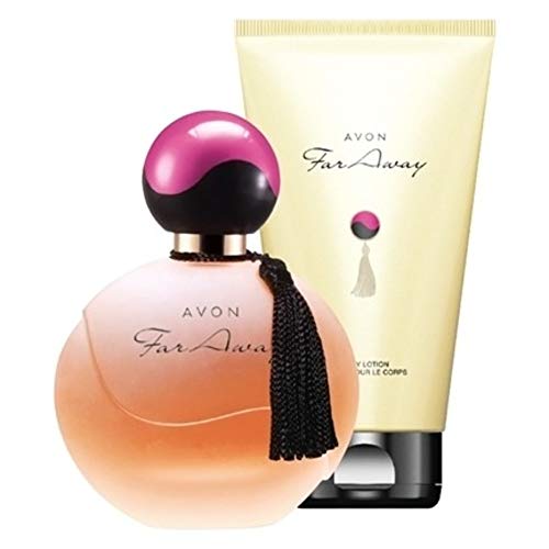 Juego de regalo de perfume Far Away y loción corporal perfumado de Avon