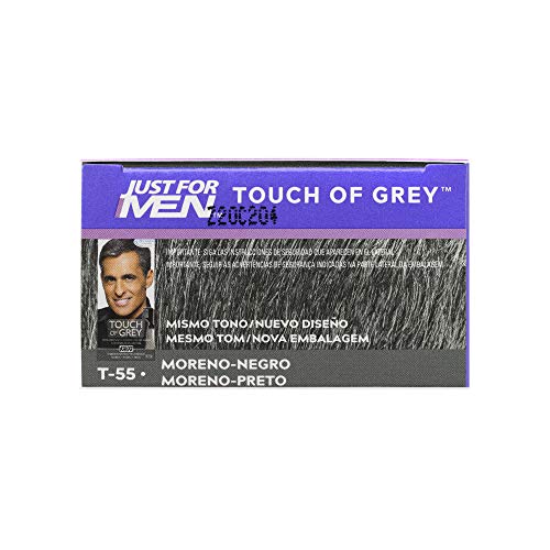 Just For Men, Touch of Grey, Tinte Pelo Reductor de Canas para Hombres, Reduce parcialmente las Canas, Moreno Negro, 40 g