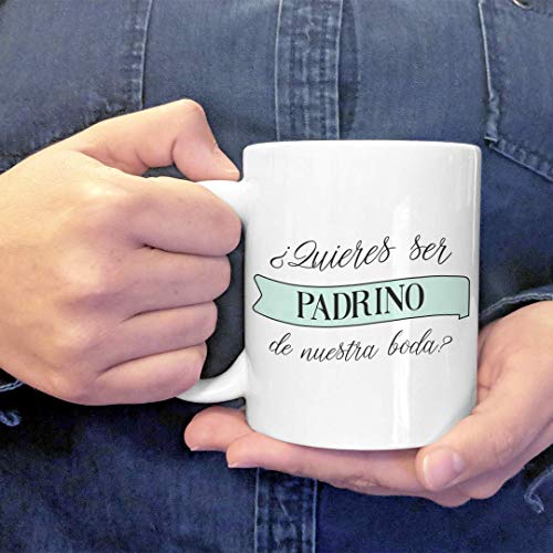 Kadoo Regalos Taza Personalizable Boda Quieres Ser Mi Padrino