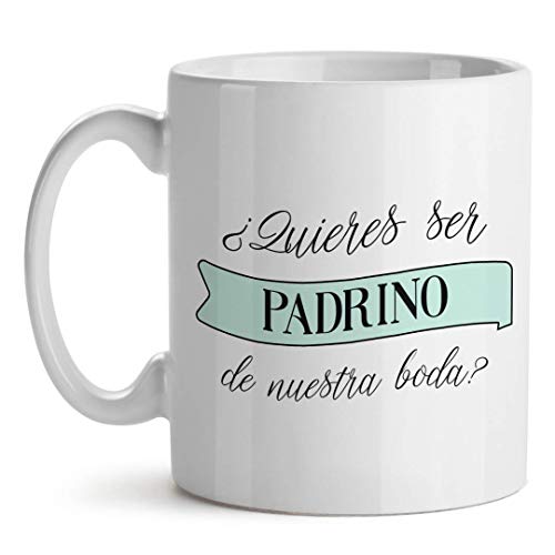 Kadoo Regalos Taza Personalizable Boda Quieres Ser Mi Padrino