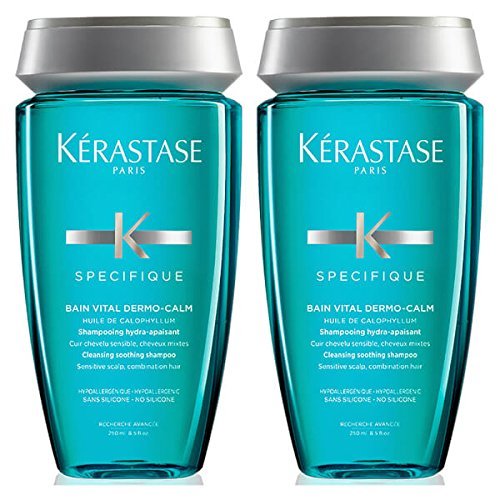 Kérasase Bain Vital Dermo-Calm - Champú hidratante y calmante, 250 ml, paquete de 2 unidades