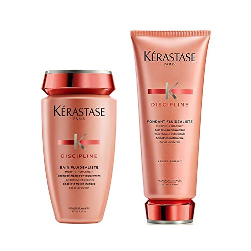 Kerastase Discipline Shampoo 250 ml y Fondant fluidealiste (200 ml) de champú y acondicionador Duo