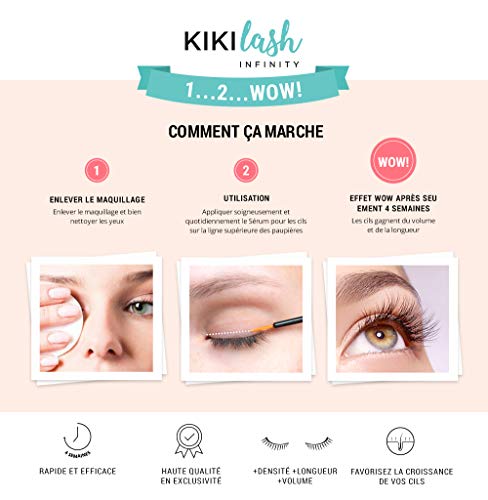 KIKILASH Sérum crece pestañas 3ml - Tratamiento Fortalecedor y Alargador para Pestañas y Cejas - Potenciador de Pestañas con Ingredientes Naturales