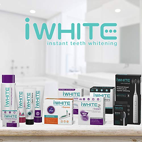 Kit de blanqueamiento dental iWhite Instant - Elimina activamente las manchas - Blanqueamiento dental profesional - 10 moldes de blanqueamiento - Ingredientes probados clínicamente