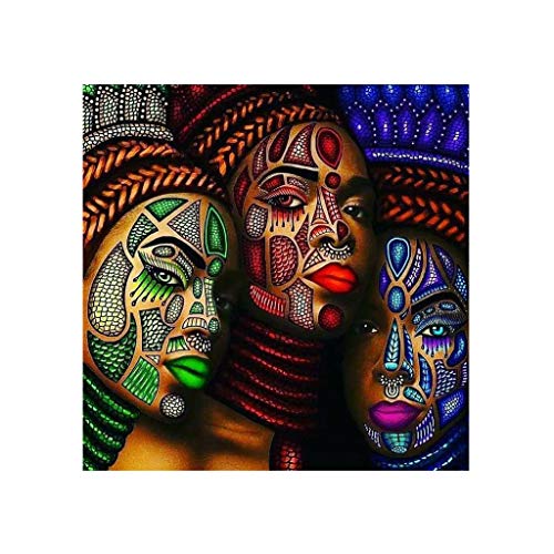 Kit de pintura de diamantes 5D para manualidades, punto de cruz diamante，diy pintura al oleo por numeros Dama africana，diy 5d diamond painting diseño de dama africana, 30 x 30 cm