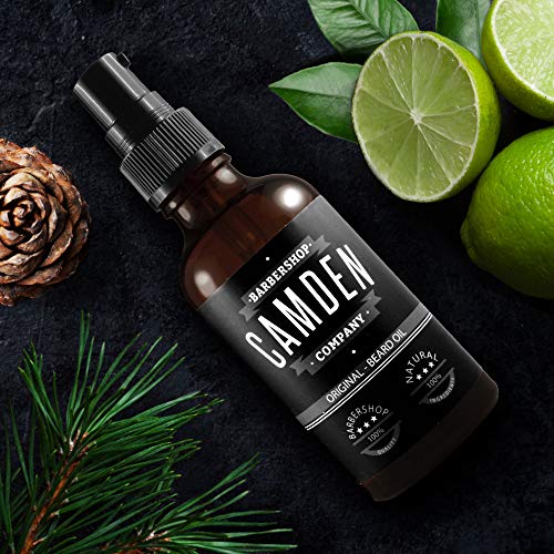 Kit para el cuidado de la barba ● 100% natural ● Hecho en Europa ● Incluye aceite, bálsamo, cepillo y peine para barba ● Set de regalo hombre de Camden Barbershop Company