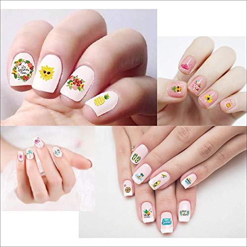 Konsait Nail Art Stickers Uñas Decoración Pegatinas de arte- Flor Hojas Flamencos Etiqueta Engomada Del Clavo Tatuaje Tatuajes de Uñas de Verano