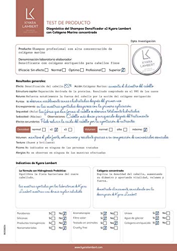 Kyara Lambert - Shampoo Densificador x2 con Colágeno Marino concentrado | Densyfing Shampoo | Champú para Cabellos Finos, Volumen, Vitalidad y Fuerza