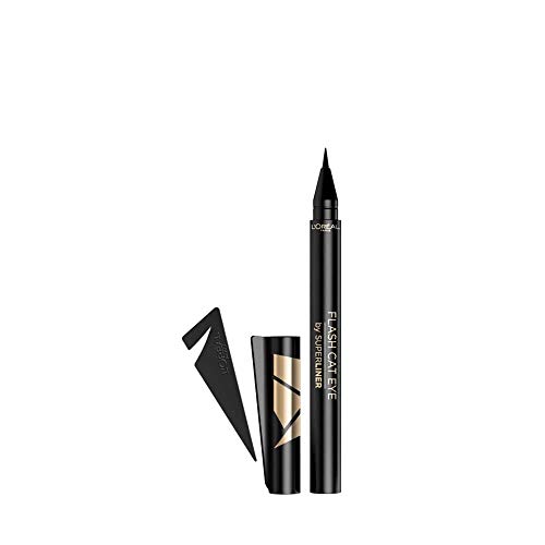 L´Oréal Paris Make Up Artist Superliner Flash Cat Eye, Eyeliner Líquido, Color Negro