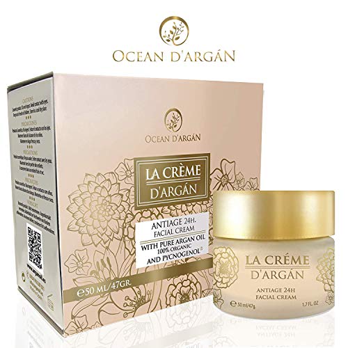 La Créme D’Argan - CREMA ANTIARRUGAS hidratante Facial, Mujer y Hombre, Fabricada en España- Con Argan, Vitamina E, Pycnogenol | Crema Correctora | Anti-imperfecciones | Día y Noche | Sin Parabenos