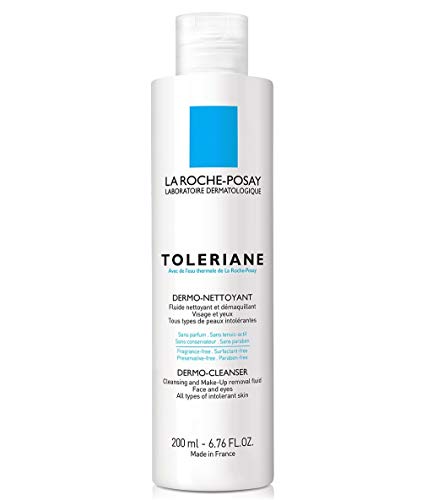 La Roche Posay Toleriane Dermolimpiador- Fluido limpiador y desmaquillante, 200 ml