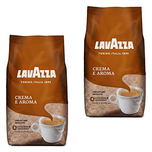 Lavazza Crema e Aroma, Café en Grano, Pack de 2, 2 x 1000g