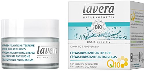 Lavera Basis Sensitiv Crema Hidratante Antiarrugas Q10 - Con coenzima Q10 natural - Jojoba bio & Aloe vera bio - vegano - biológico - cosméticos naturales 100% certificados - 50 ml