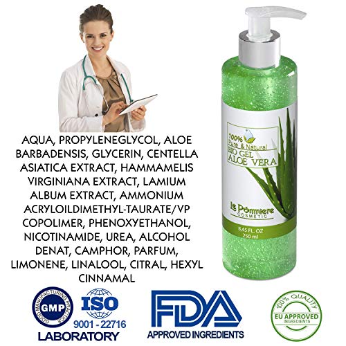 Le Pommiere Bio Gel Aloe vera puro 250ml hidratante natural. Refresca la piel irritada por el depilado y afeitado. Ideal para quemadura solar y picadura de insectos. Regenerador facial & corporal