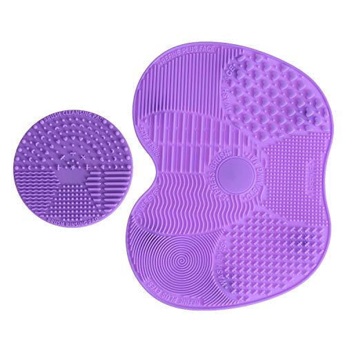 LEADSTAR Limpiador de Brochas, 2 Pcs Limpieza Cosmético Cepillo Limpieza de Silicona, Estera de Cepillo de Limpieza para Maquillaje Cepillos y Maquillaje (Púrpura)