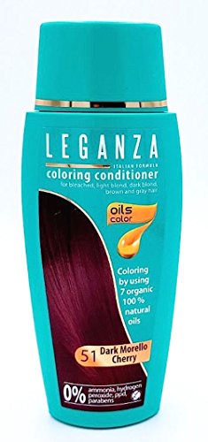 Leganza, 7 aceites naturales, bálsamo para el pelo de color cereza oscuro 51