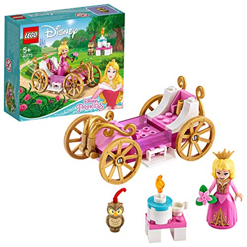 LEGO Disney Princess - Carruaje Real de Aurora Juguete de Construcción Inspirado en la Película de Disney La Bella Durmiente, Contiene un Carruaje, una Mesa y una Tarta (43173)