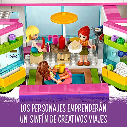 LEGO Friends - Bus de la Amistad, Set de Construcción de Autobús de Juguete con Piscina y Tobogán, Incluye Muñecas de Olivia, Mia y Stephanie, a Partir de 8 Años (41395)