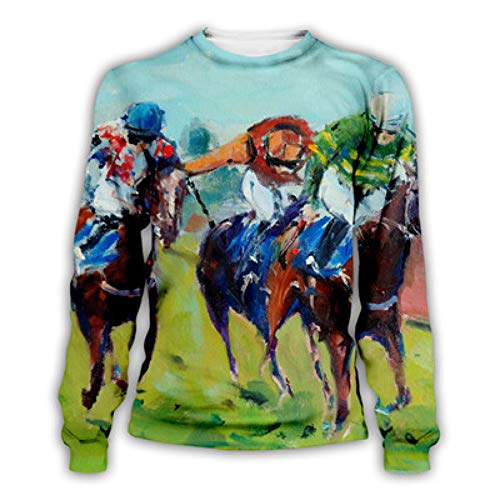 LHSWD 3D sudadera con capucha unisex Cosmos Carrera de Caballo Pinturas de Caballo de la Competición de los Hombres de las Mujeres 3D Sudadera de Impresión Casual