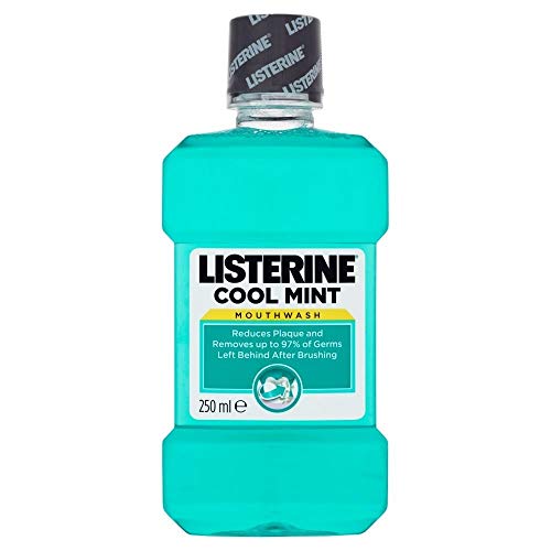 LISTERINE Cool Mint 250ml - Enjuagues bucales (250 ml, Eucalyptol 0.092%, Menthol 0.042%, Methyl salicylate 0.060%, Thymol 0.064%, Water, Alcohol, 1 pieza(s))