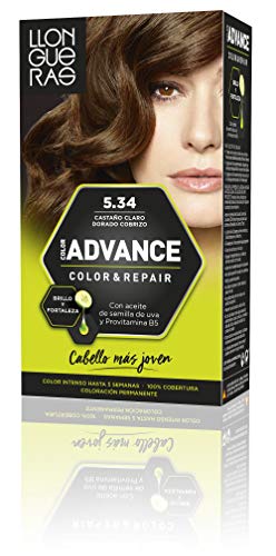 Llongueras Advance Tinte de Cabello Permanente Tono #5.34 Castaño Claro Dorado Cobrizo