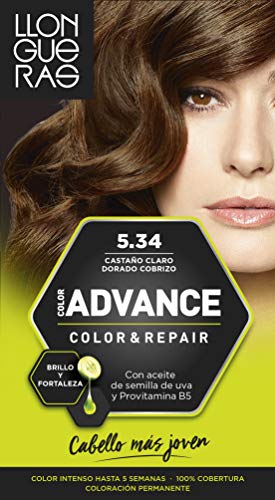 Llongueras Advance Tinte de Cabello Permanente Tono #5.34 Castaño Claro Dorado Cobrizo