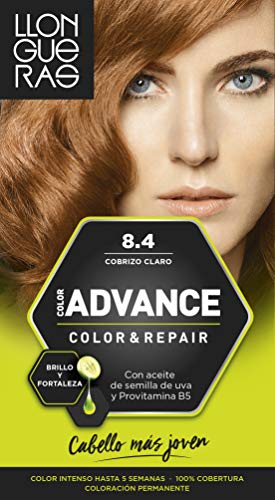 Llongueras Advance Tinte de Cabello Permanente Tono #8.4 Cobrizo Claro