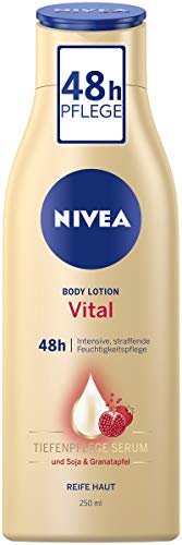 Loción corporal Nivea Vital, 1 unidad (250 ml), cuida intensamente y estira, soja y granada, para piel madura